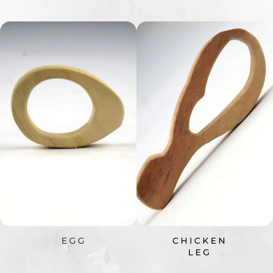 Wooden Egg and Chicken leg Teethers