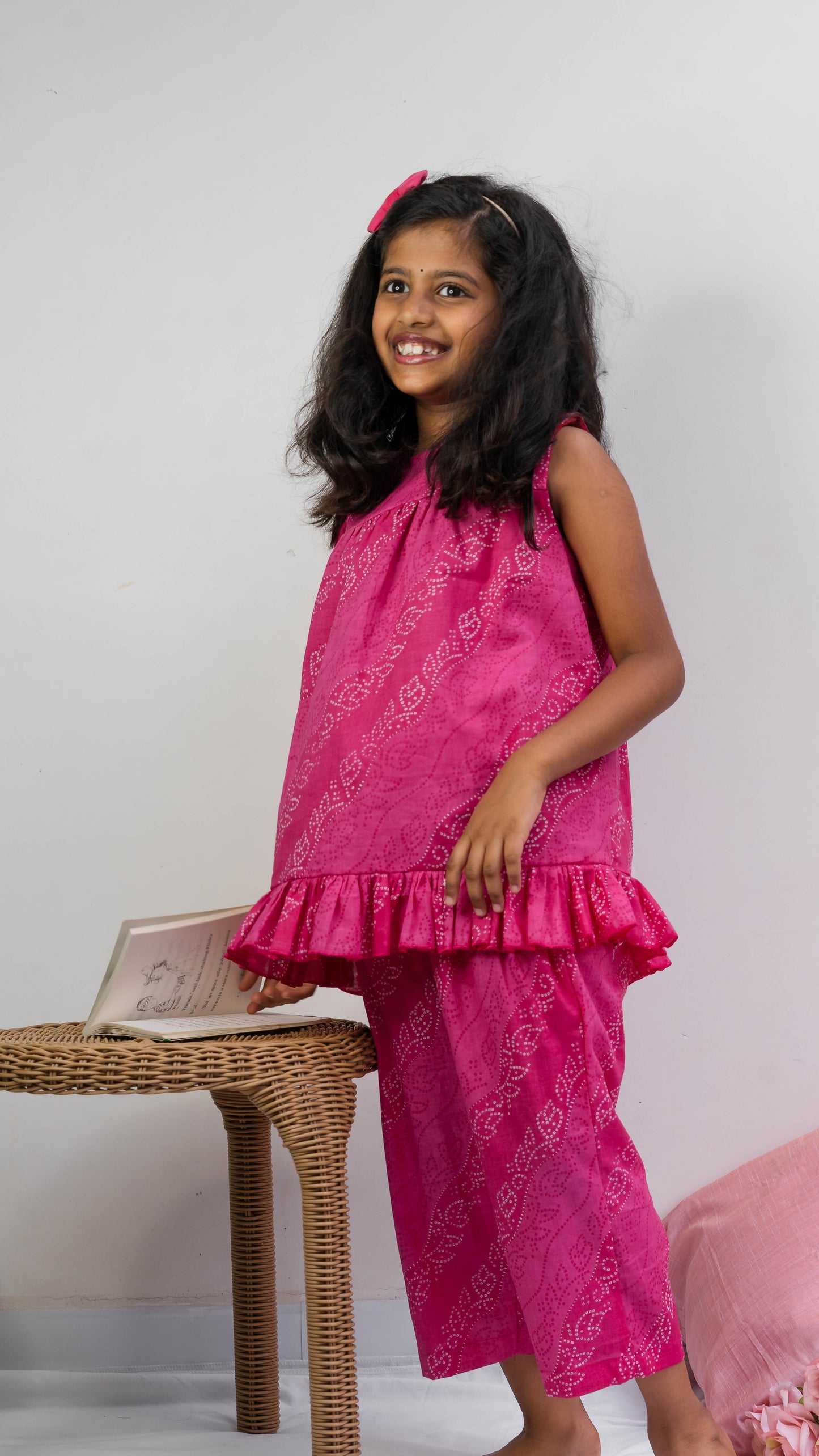 Pink Floral Print Cotton Co-ord Set
