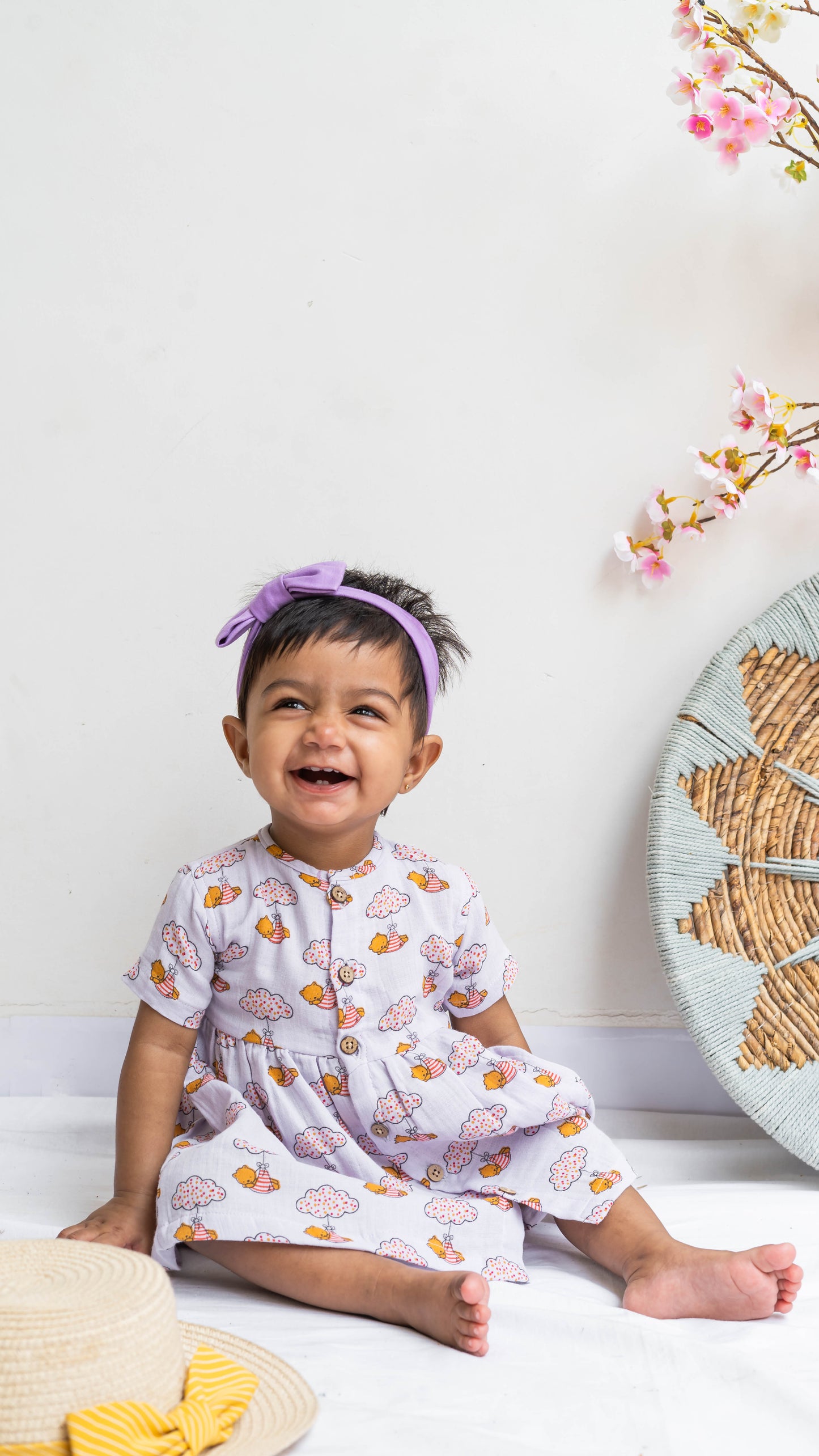 Cloud Print Muslin Dress