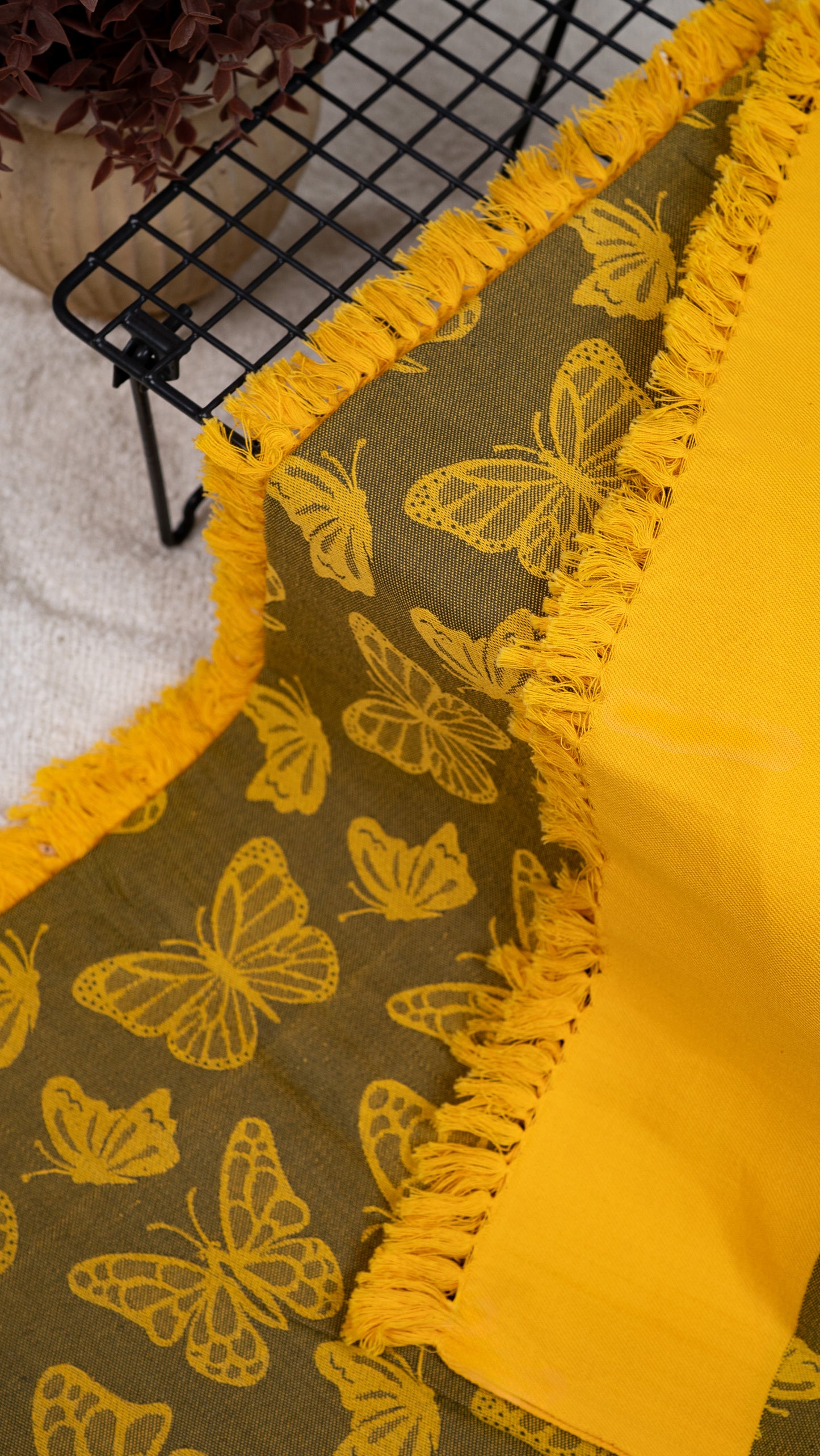 Yellow Butterfly Lovely Chennimalai Bedsheet