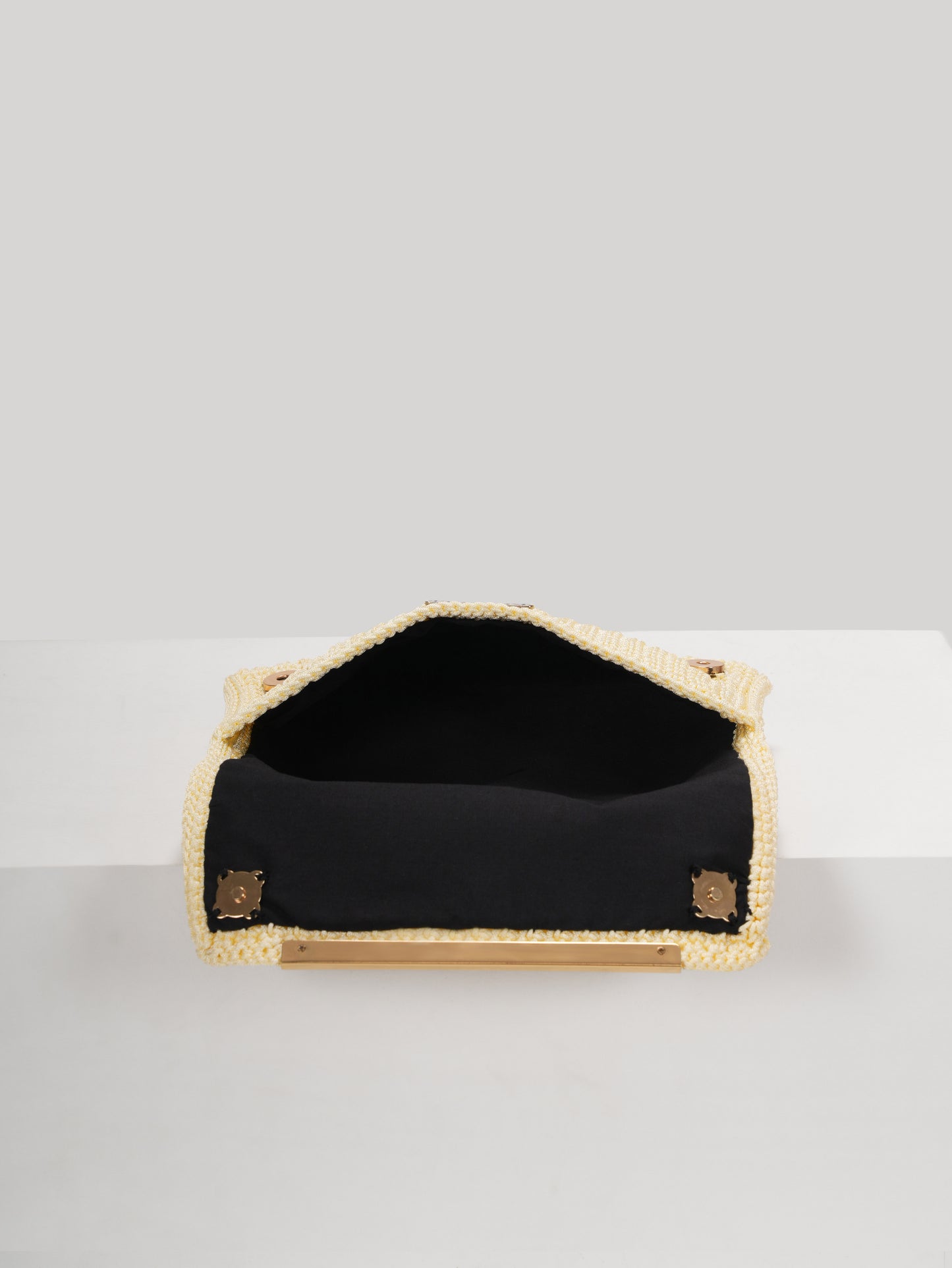 Beige Bow Clutch