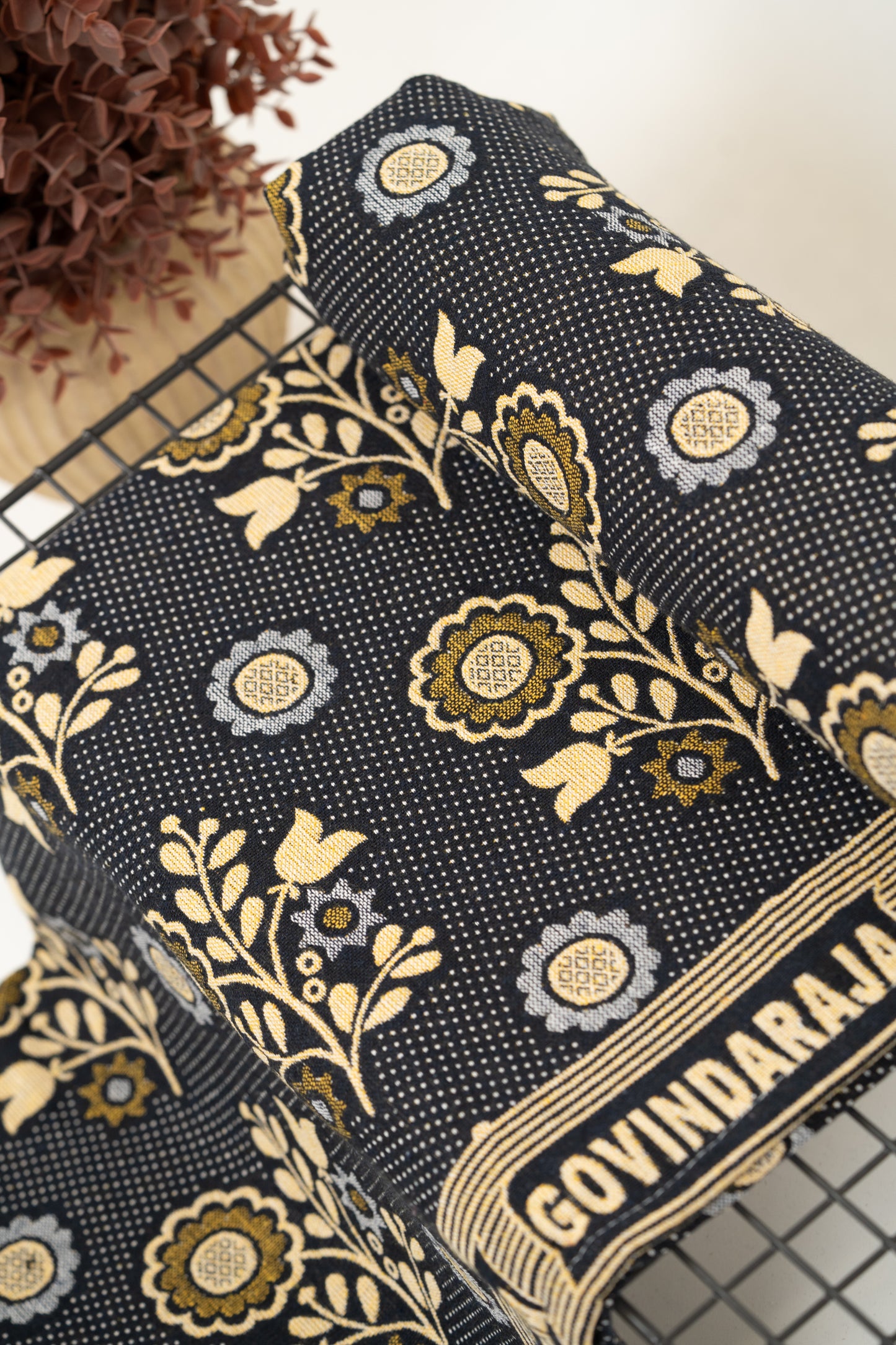 G. Raja Chennimalai Bed Sheet Elegant Night Vine