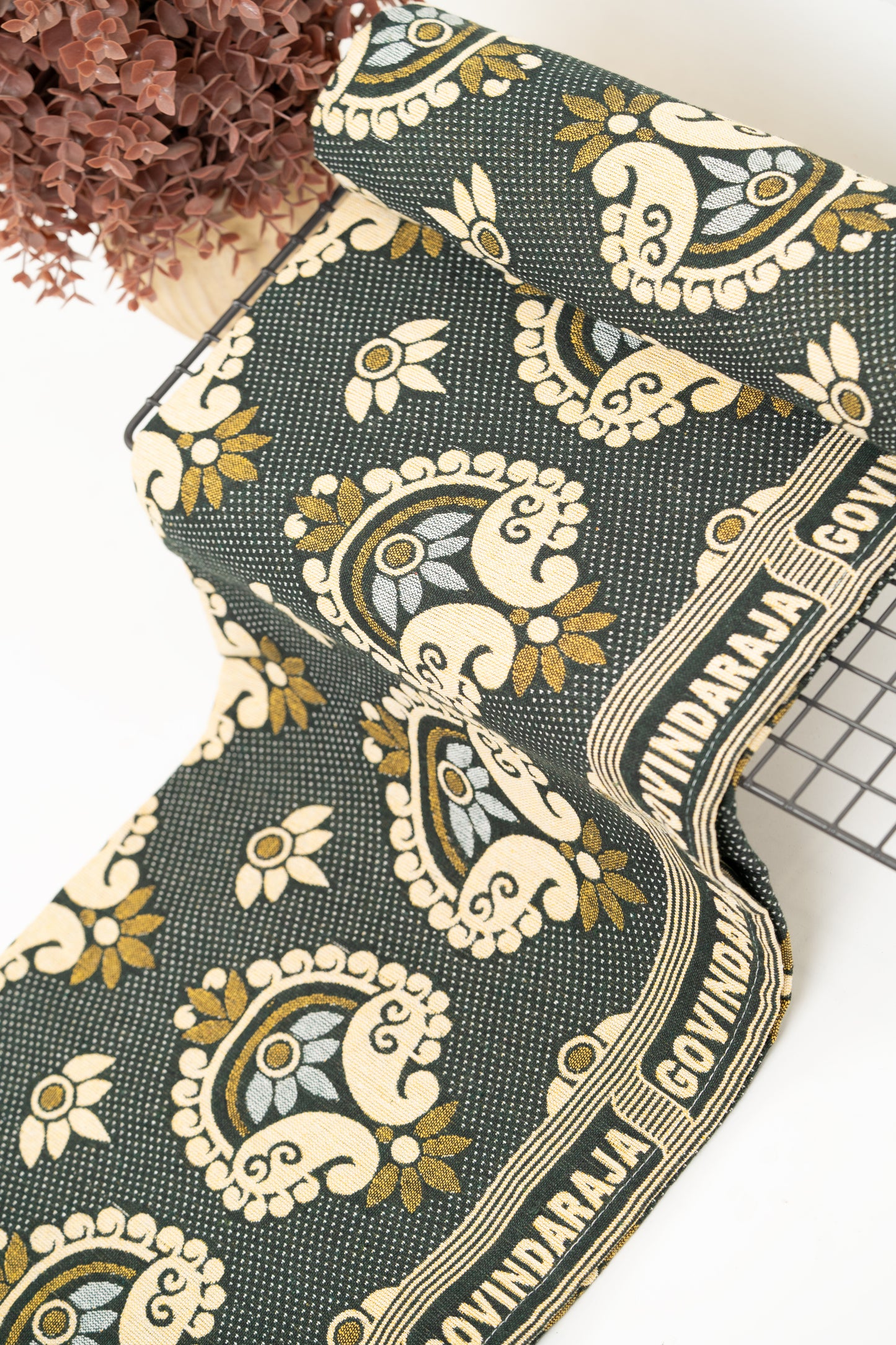 G. Raja Chennimalai Bed Sheet Heritage Green