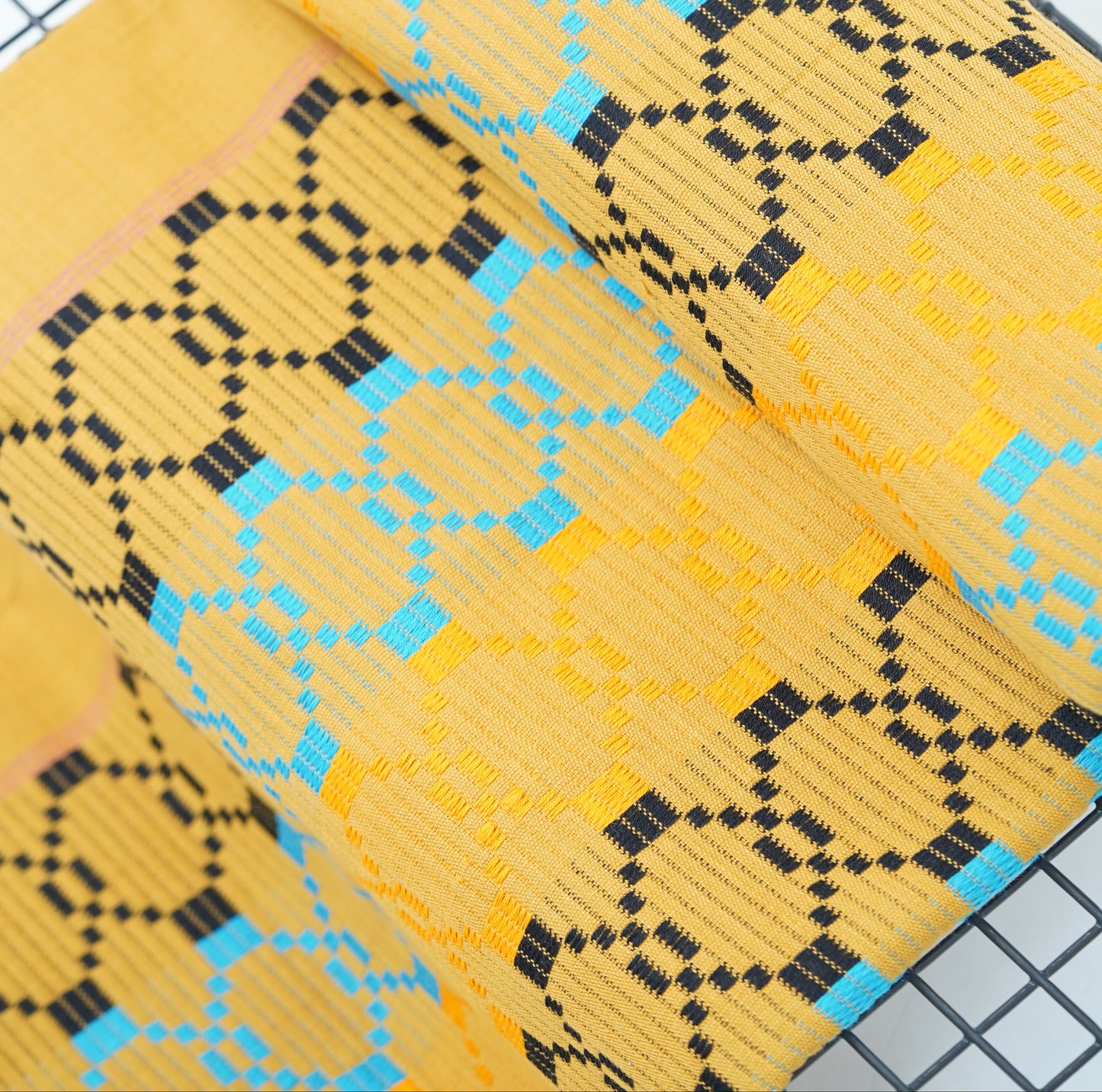 Premium Handloom Golden Yellow with blue Chennimalai bedsheet