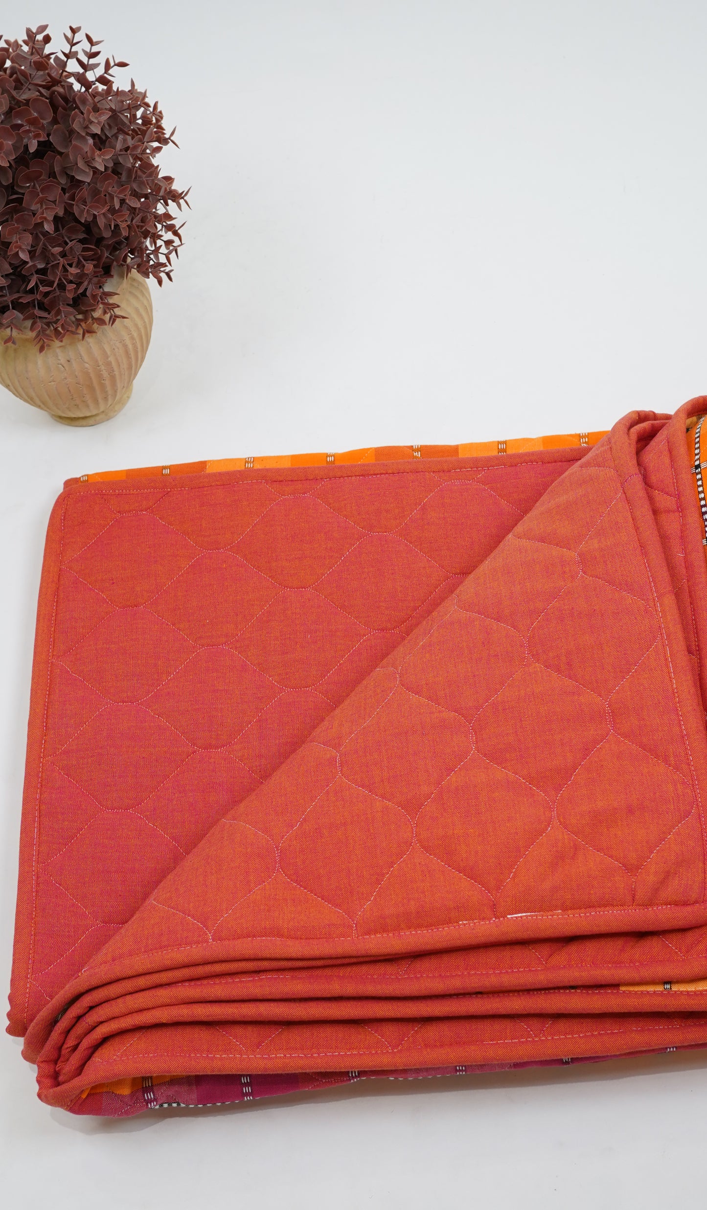 Premium Handloom Double Cot Chennimalai Quilt- Mango Bloom