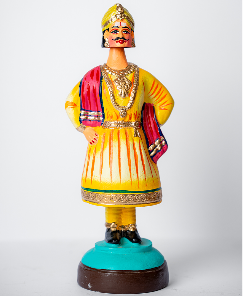 Highly Durable Fiber Tanjore Dancing Doll - Raja Rani couple