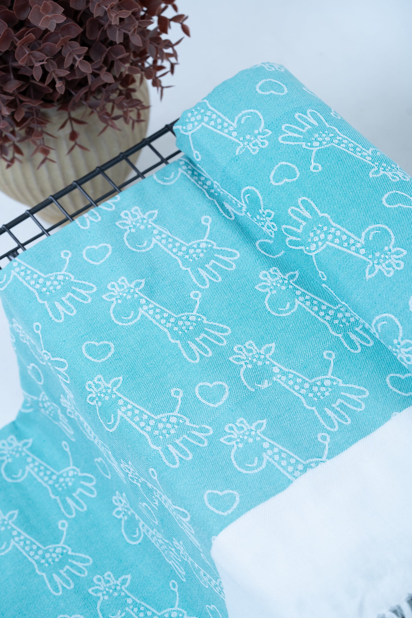 Animal Print Lovely Chennimalai Bedsheet - Light Blue