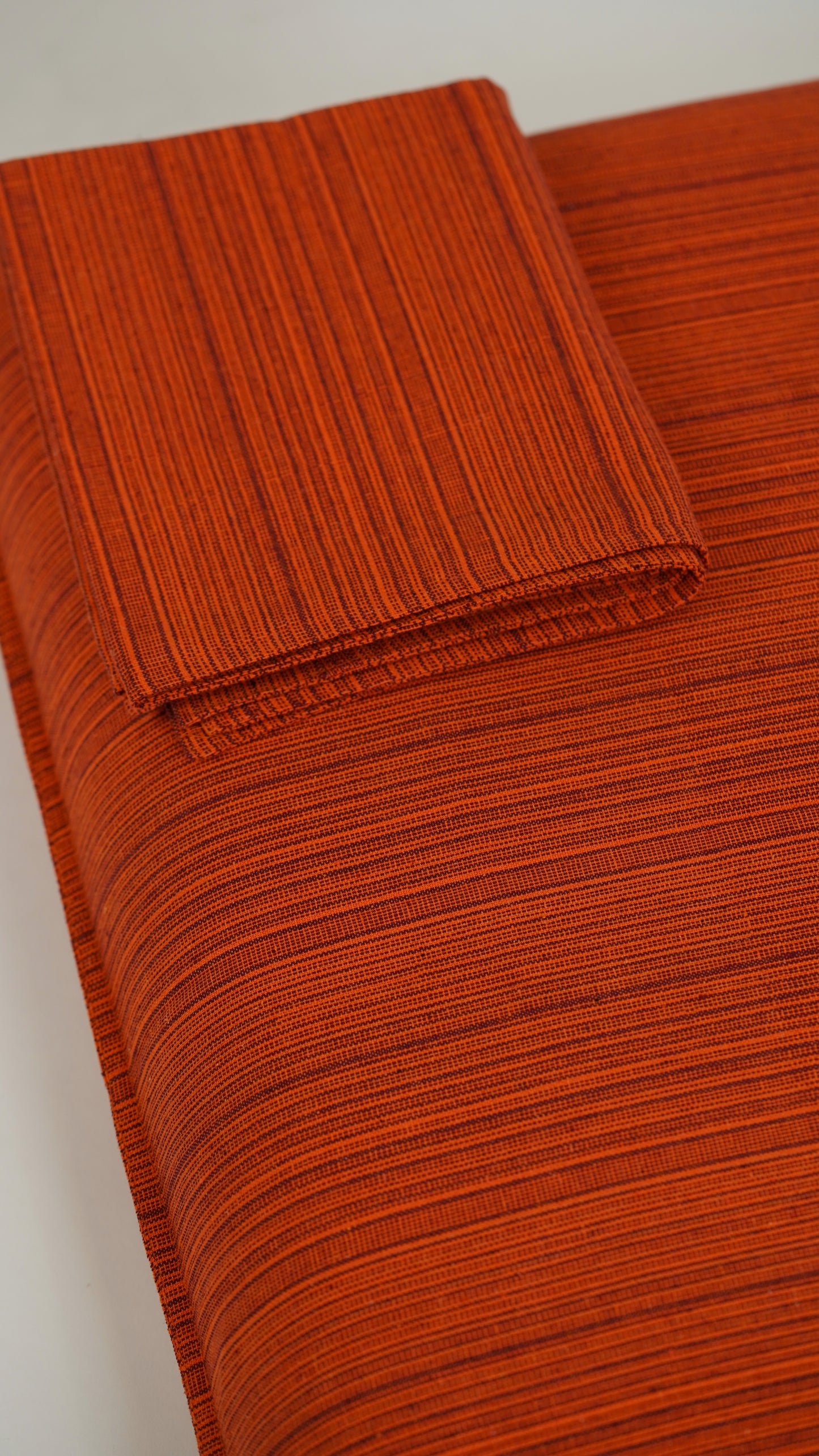 Chennimalai Double Cot Bedspread Rustic Orange Textured