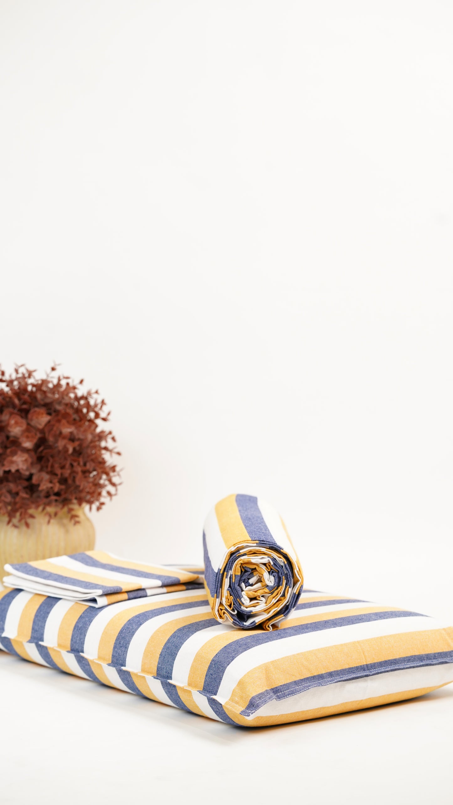 Chennimalai Double Cot Bedspread Coastal Stripe