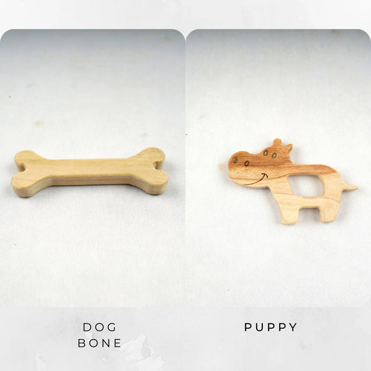 Wooden Dog bone and Puppy Teethers