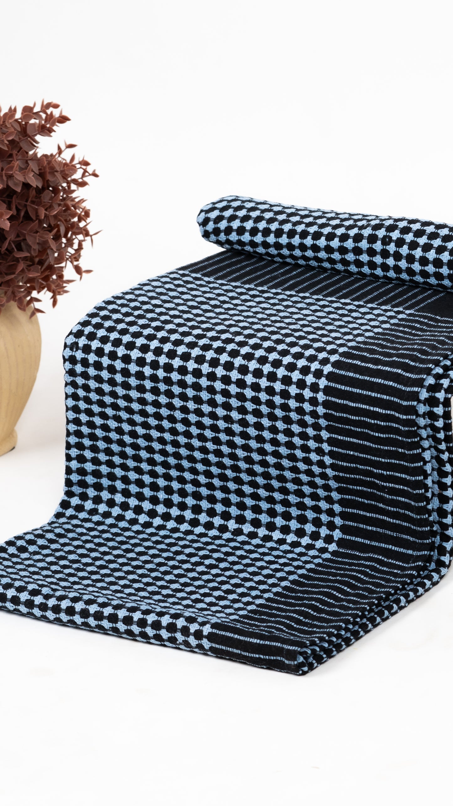 Nayapaisa Chennimalai Bed Sheet -Navy Blue