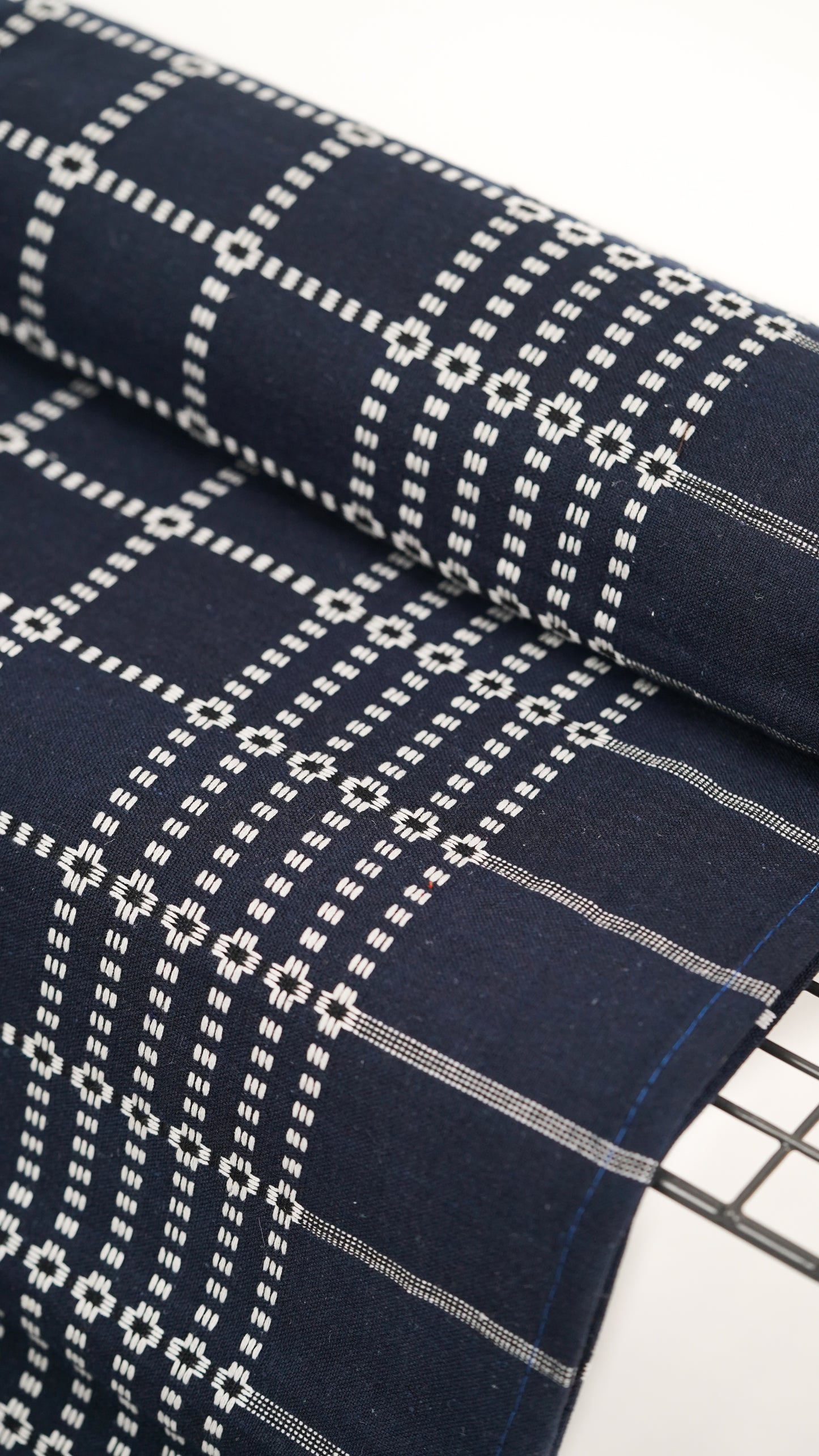 Button Star Chennimalai Bedsheet - Navy blue