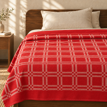 Niral Chennimalai Bedsheet - Red — cotton top cover on a bed