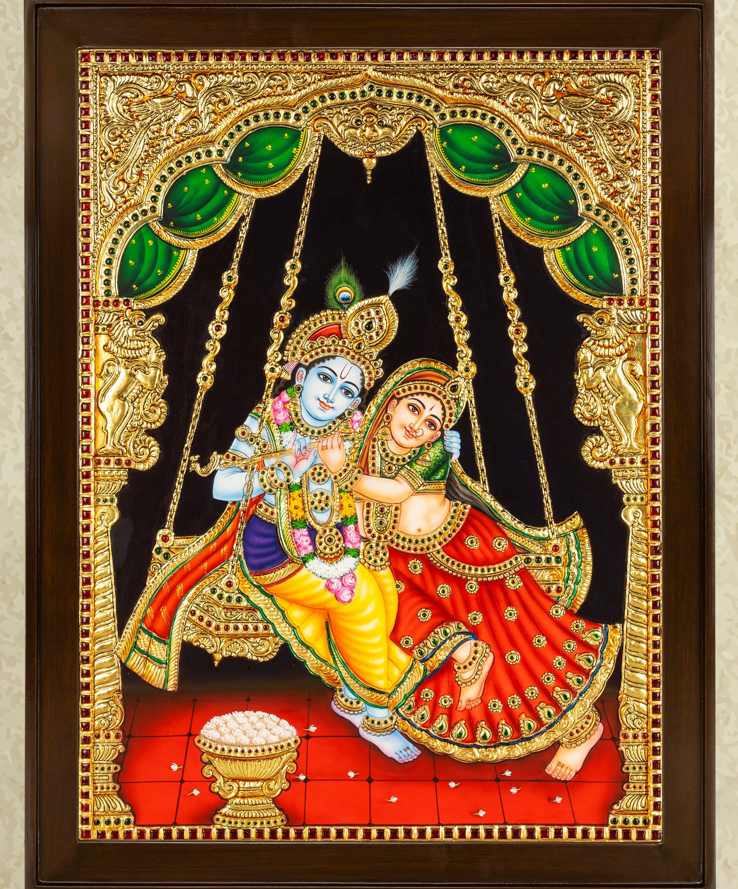 Radha Krishna Tanjore Painting - Flat work