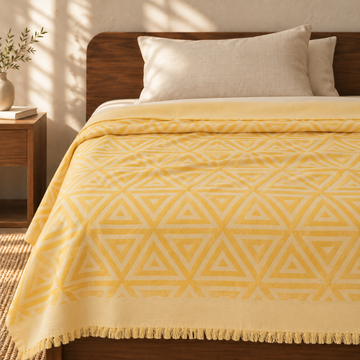 Sun Ray Lovely Chennimalai Bedsheet — cotton top cover on a bed