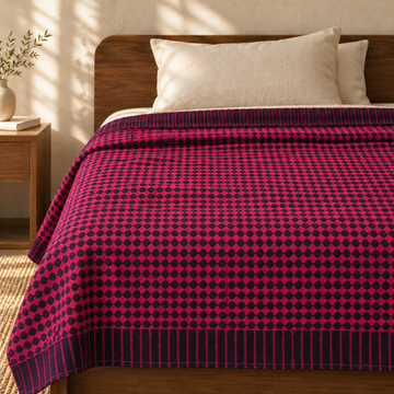 Nayapaisa Chennimalai Bedsheet - Red — cotton top cover on a bed