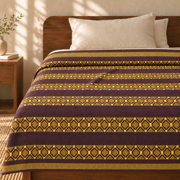 Premium Handloom Chennimalai bedsheet - Chocolate Brown — cotton top cover on a bed