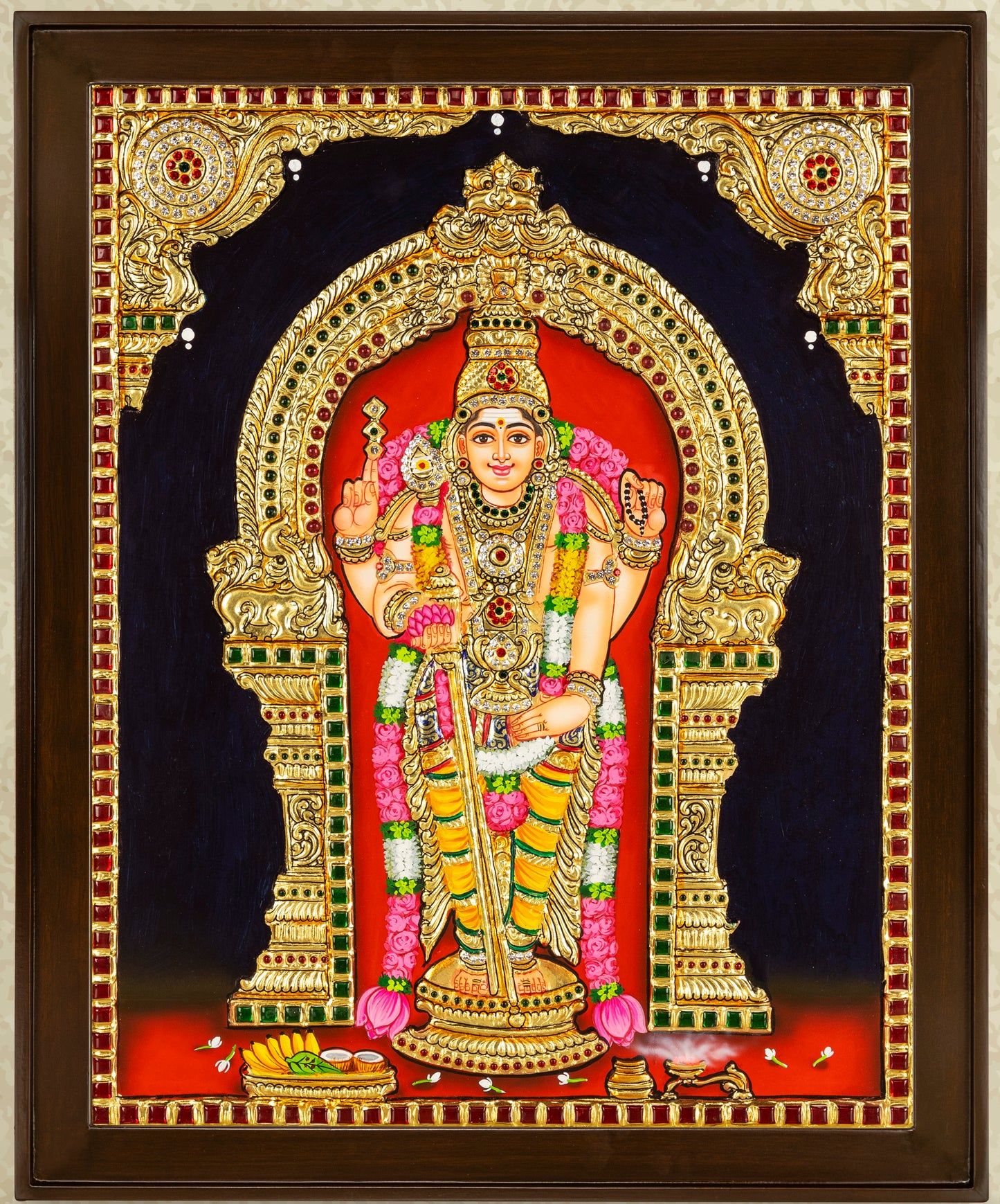 Murugar Tanjore Painting - Single embossed