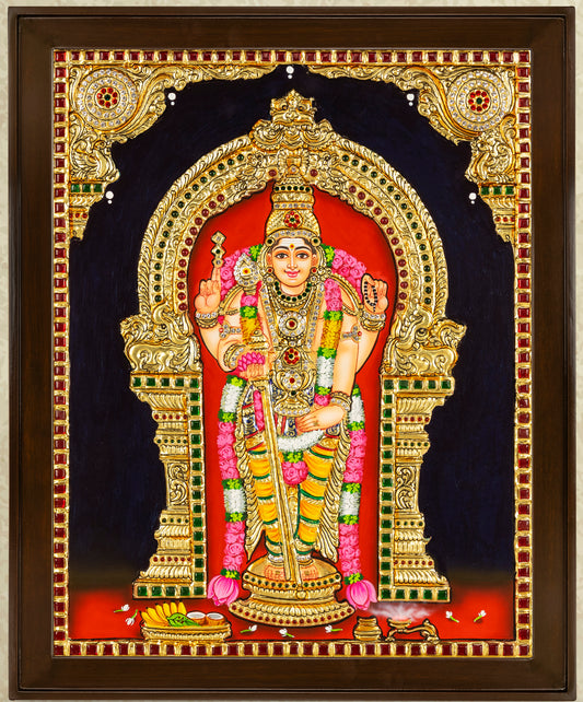 Murugar Tanjore Painting - Single embossed