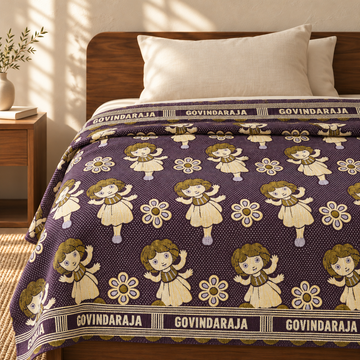 G. Raja Chennimalai Bedsheet Maroon Dora — cotton top cover on a bed