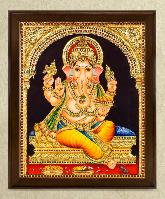 Ganesha Tanjore Painting - Flat work