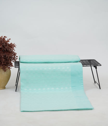 Premium Handloom Pastel Teal Polka Bedsheet