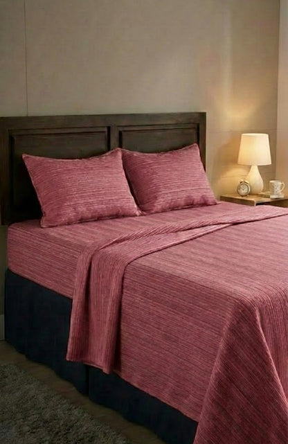 Chennimalai Double Cot Bedspread Rustic Rose Textured
