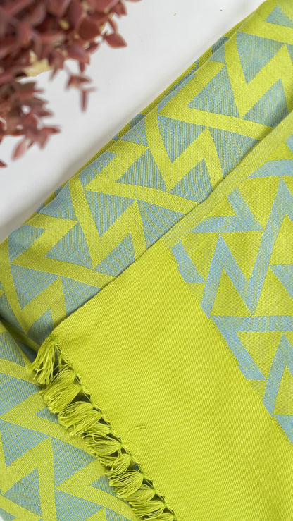 Zig Zag Lovely Chennimalai Bed Sheet - Green