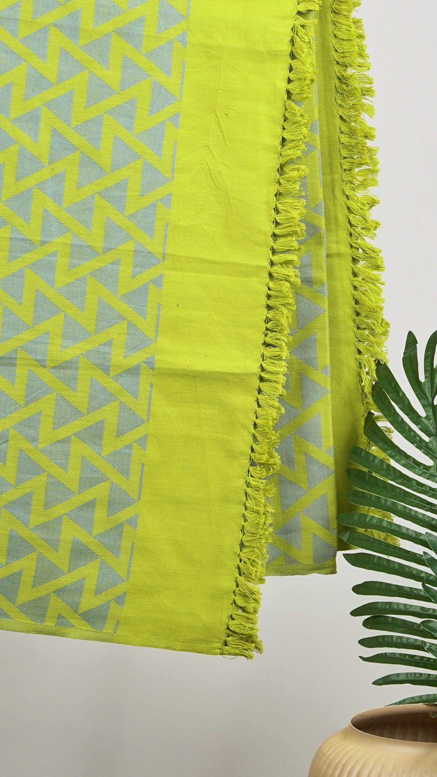 Zig Zag Lovely Chennimalai Bed Sheet - Green