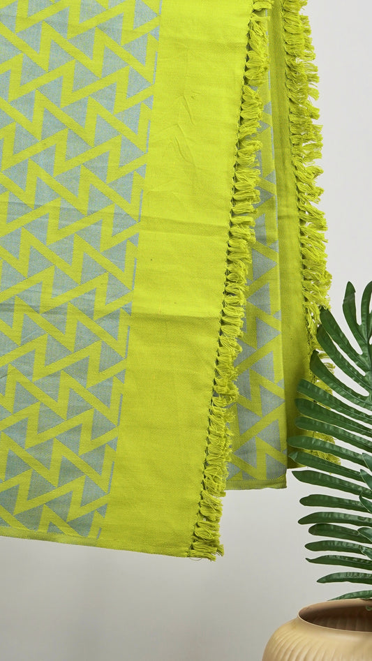 Zig Zag Lovely Chennimalai Bed Sheet - Green
