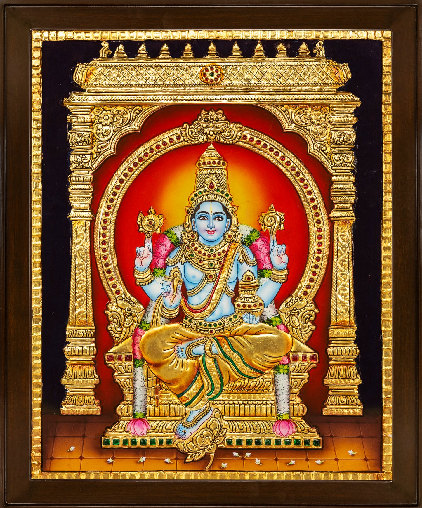 Dhanvantri Tanjore Painting - Flat work