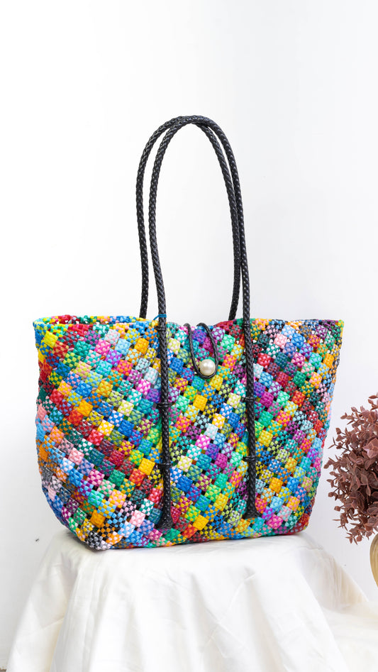 Black Multicolour Biscuit Knot Baskets - Medium