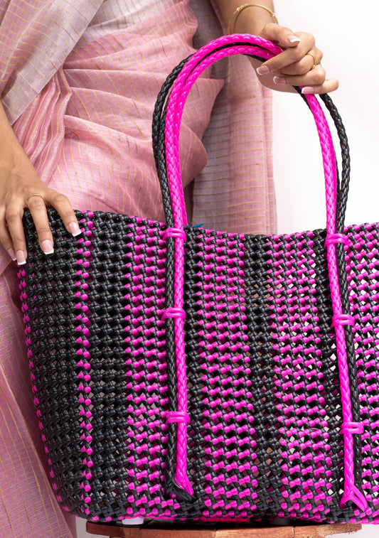 Pink & Black Wire Basket - Extra large