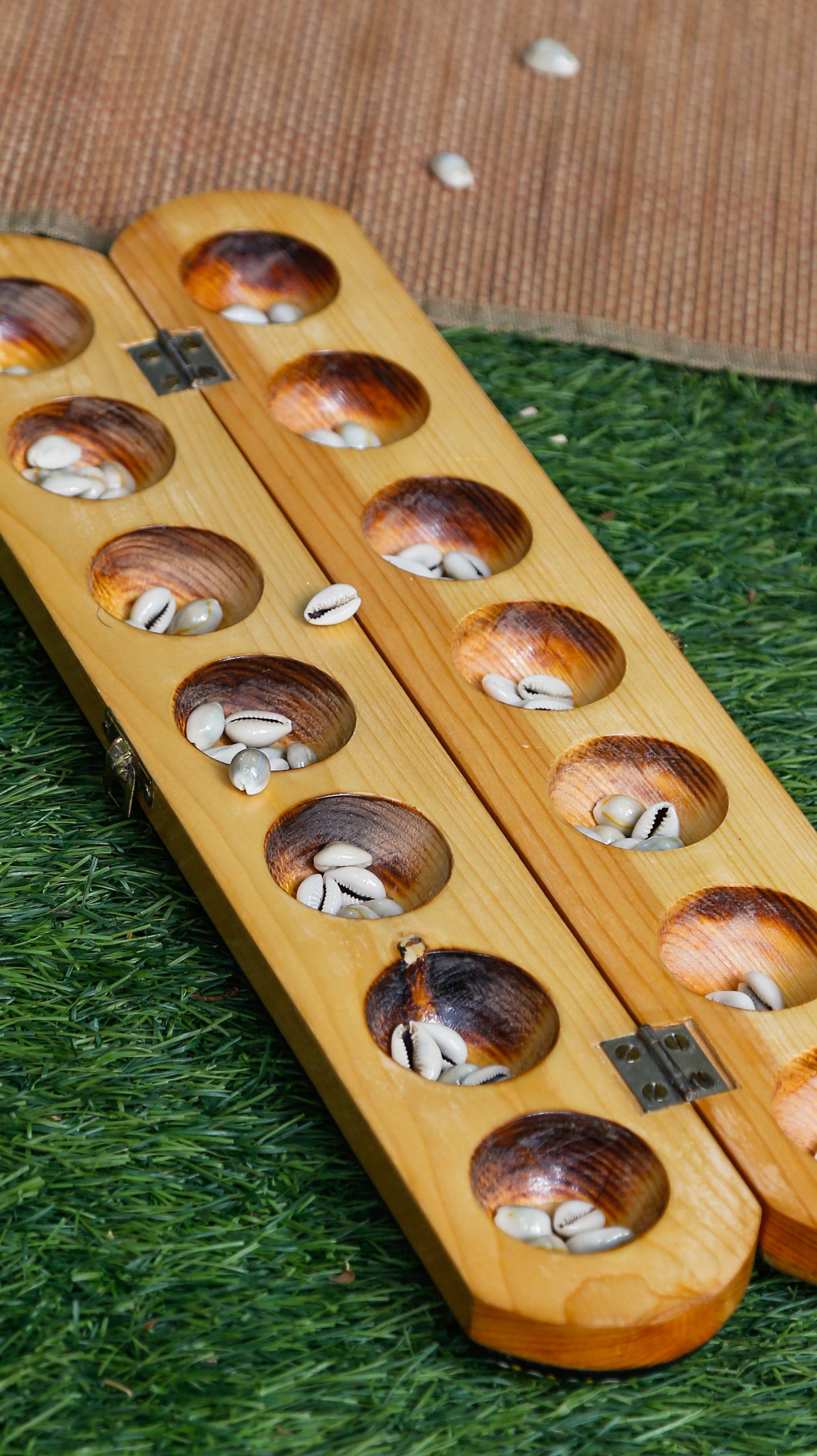 Floral Painted Mancala Game (Pallanguzhi)
