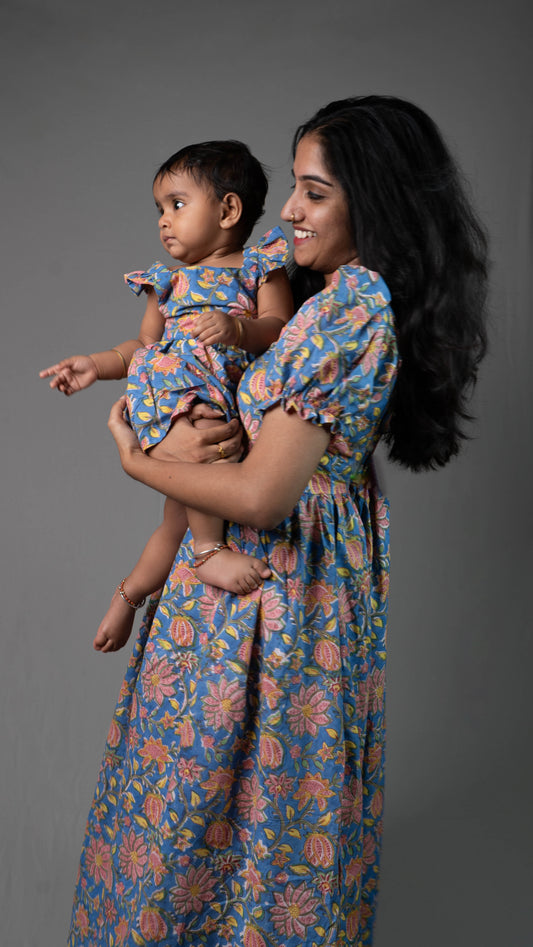 Mother & Daughter Twinning Dress | Floral Print | Multi-colour Floral