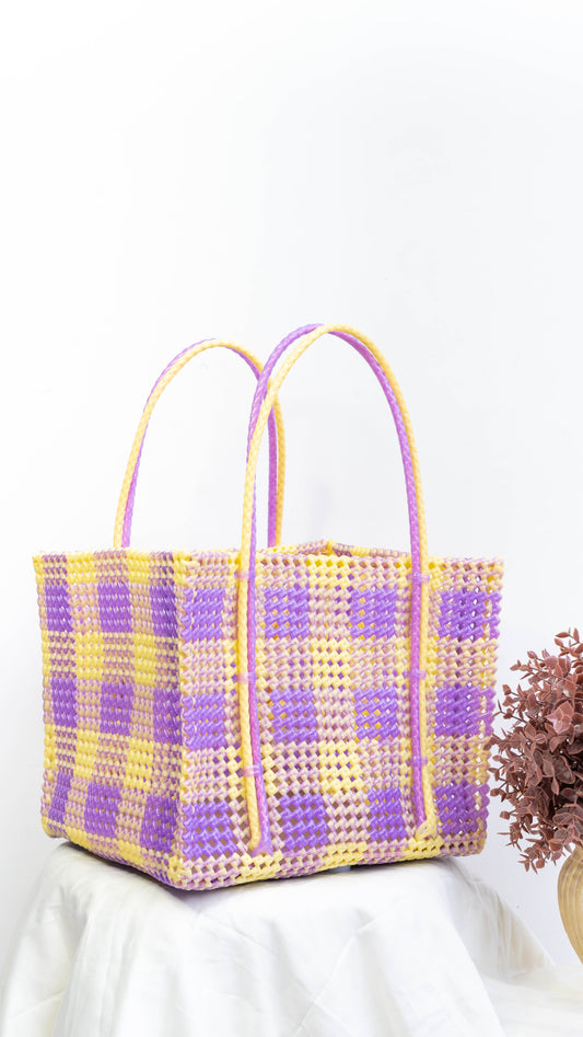 Purple & Beige Casserole Basket