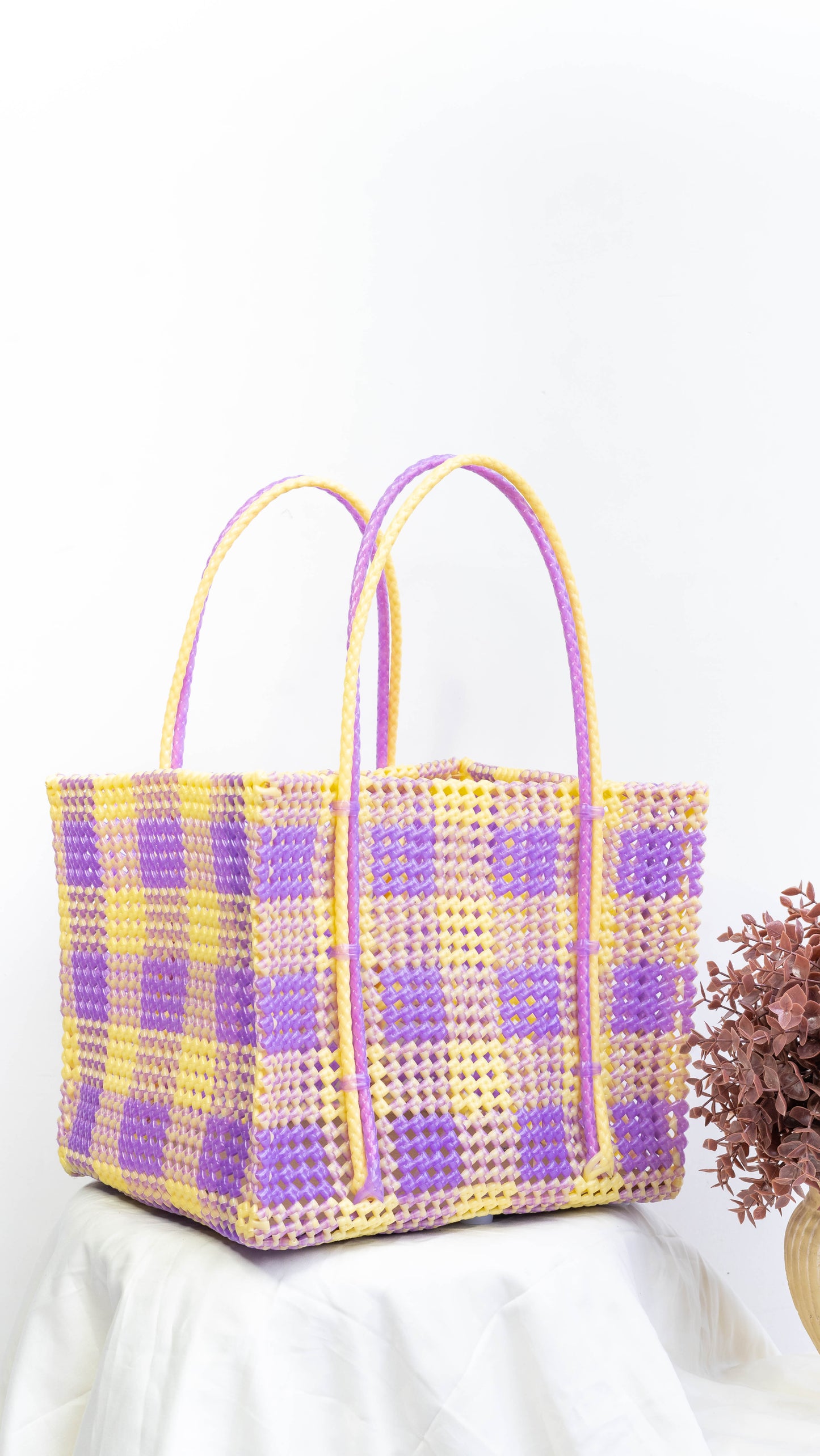 Purple & Beige Casserole Basket