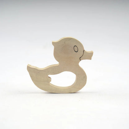 Wooden Duck, Dolphin and Whale Teethers