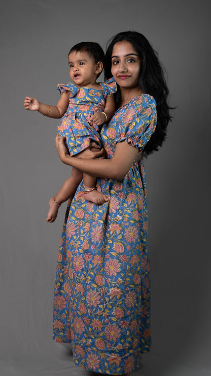 Mother & Daughter Twinning Dress | Floral Print | Multi-colour Floral