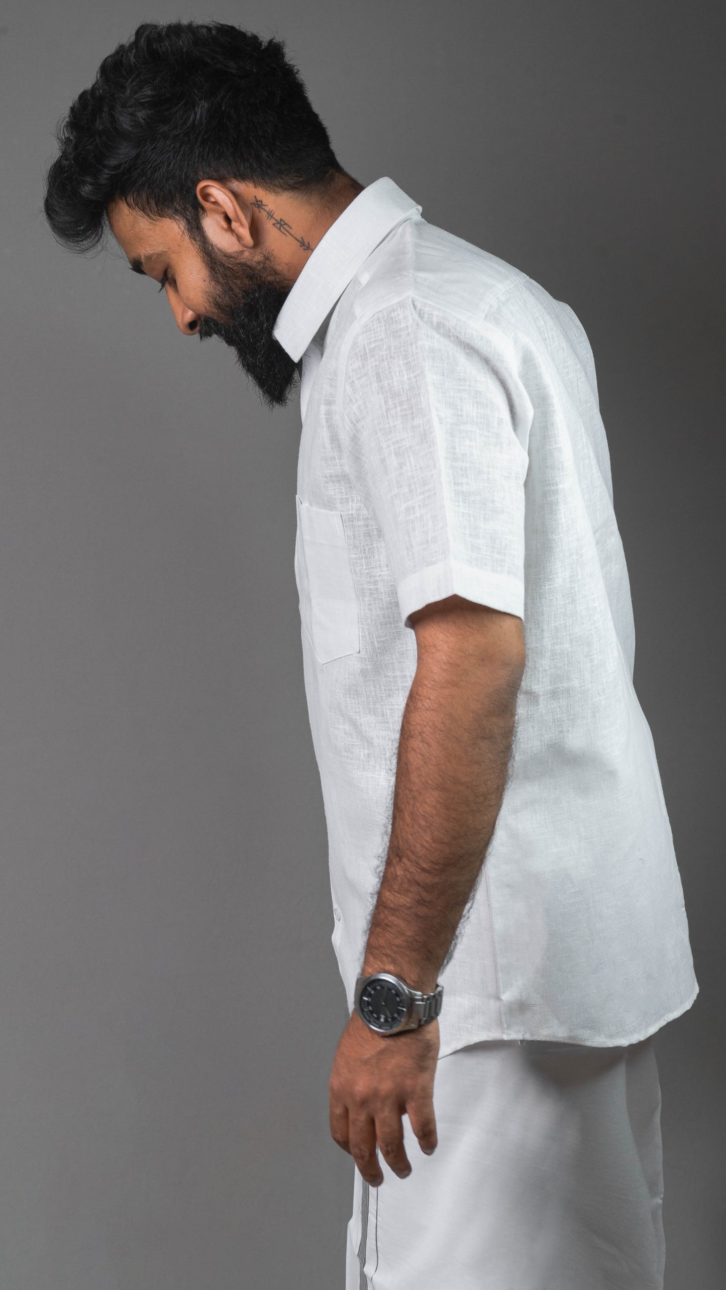 Fancy Khadi White Shirt