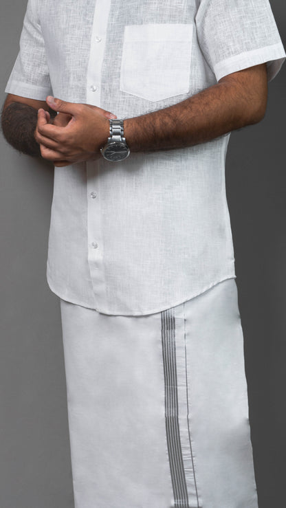 Fancy Khadi White Shirt