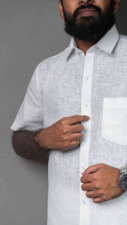 Fancy Khadi White Shirt