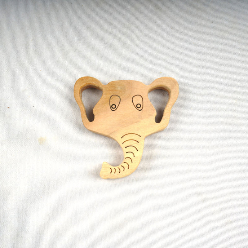 Wooden Elephant and Hippo Teethers