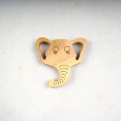 Wooden Elephant and Hippo Teethers