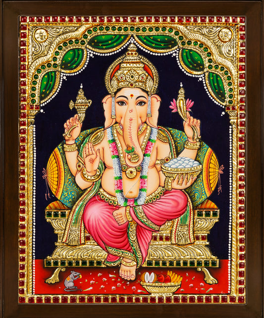 Ganapathy Tanjore Painting - Flat work