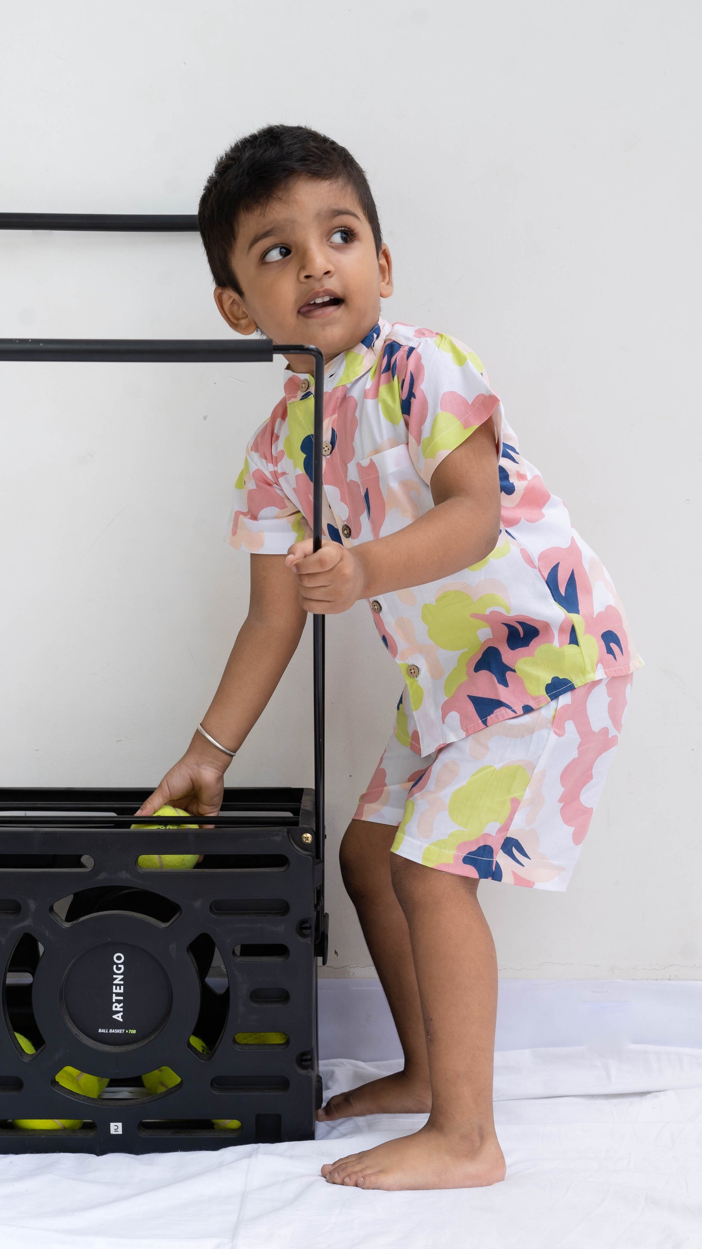 Multi-colour Geometric Print Cotton shirt and shorts set