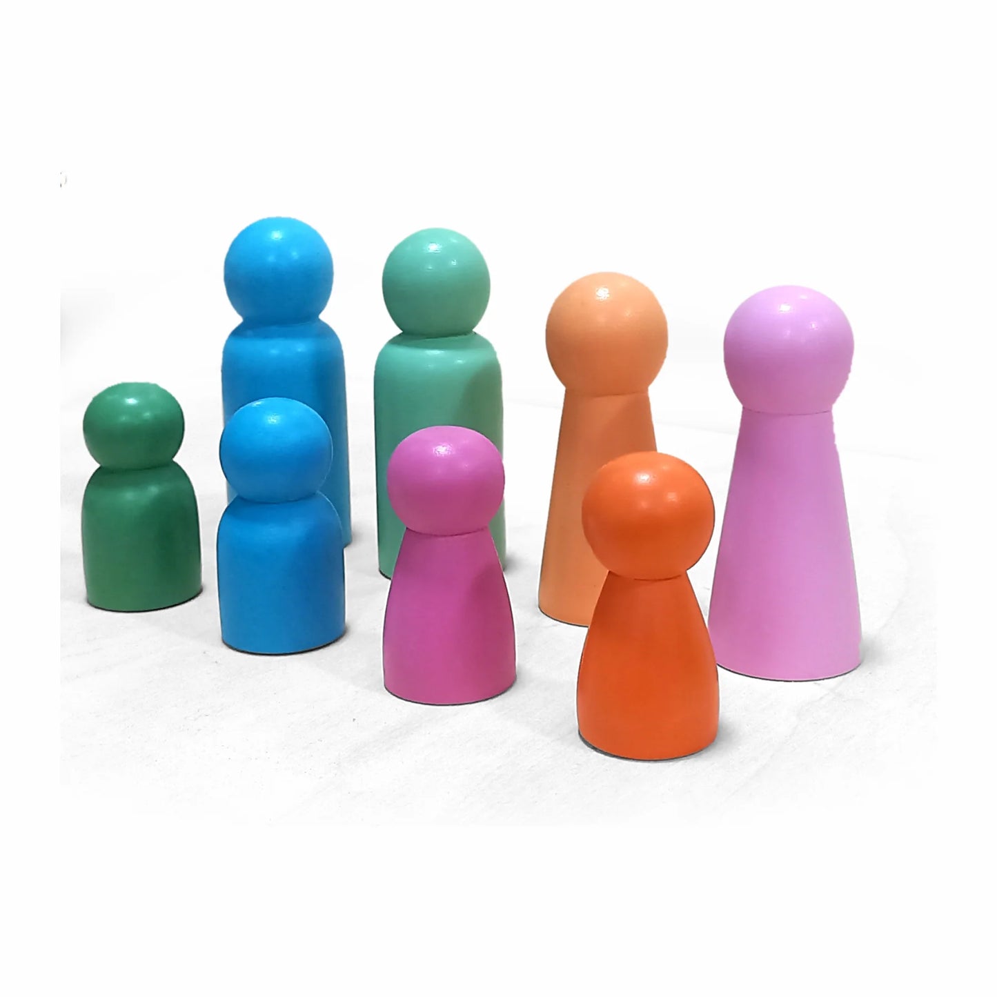 Wooden Family Peg Dolls - 8pcs