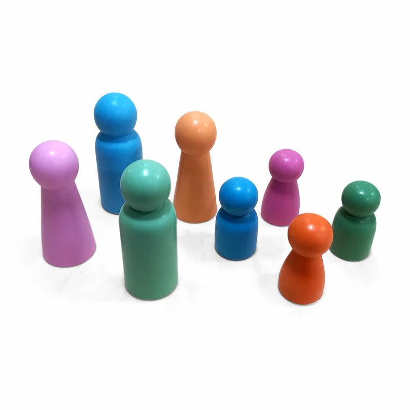 Wooden Family Peg Dolls - 8pcs