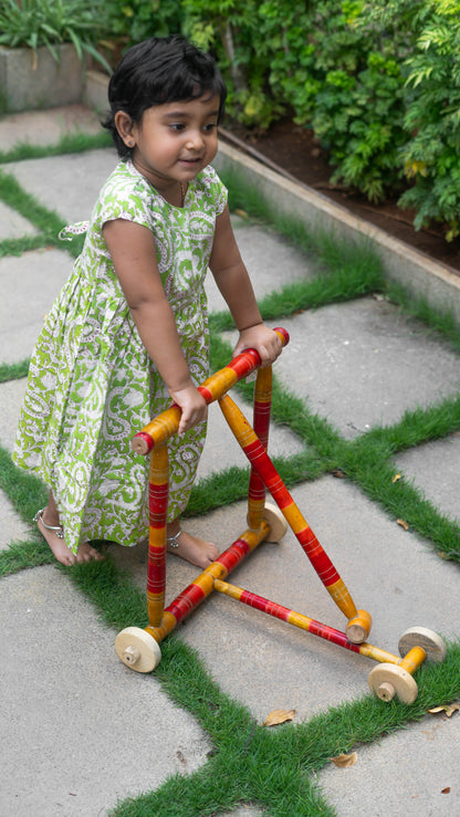 Handcrafted Coloured Wooden Walker