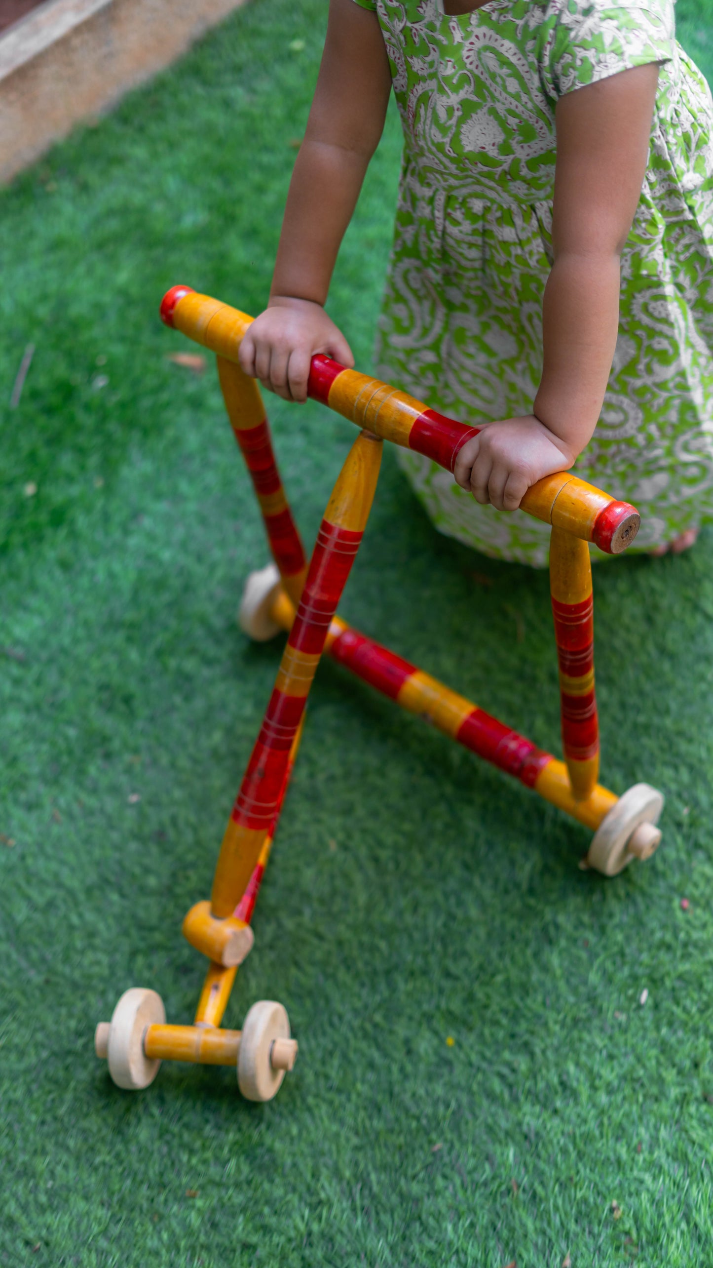 Handcrafted Coloured Wooden Walker
